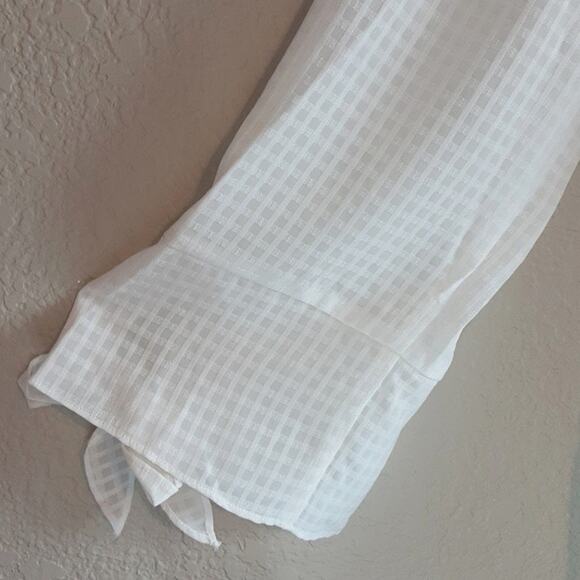 Anthropologie Doe & Rae NEW White Peplum White Off Shoulder Ruffled Top M - Picture 4 of 12